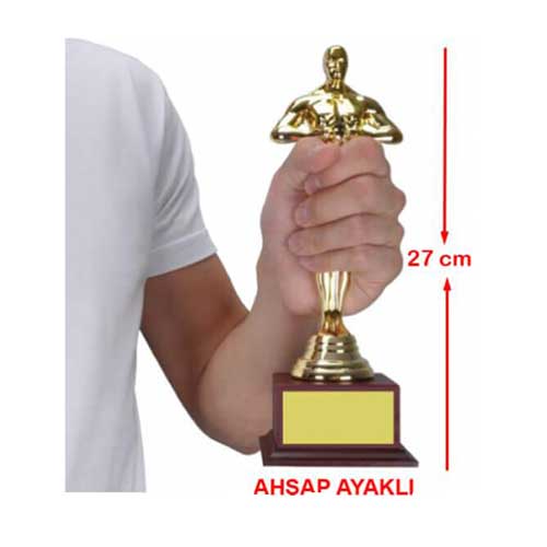 - Sublimasyon Oscar Heykeli 27 cm - Ahşap Ayaklı  - Sublimasyon Oscar Heykeli 27 cm - Ahşap Ayaklı