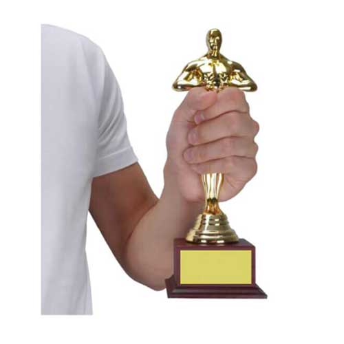 - Sublimasyon Oscar Heykeli 27 cm - Ahşap Ayaklı (1)  - Sublimasyon Oscar Heykeli 27 cm - Ahşap Ayaklı (1)