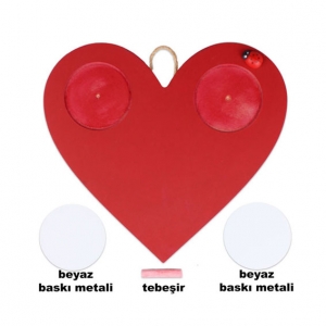 Sublimasyon Ahşap Kırmızı Kalp Çerçeve 25x26 cm (1)