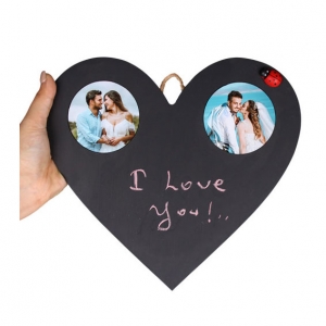 - Sublimasyon Ahşap Siyah Kalp Çerçeve 25x26 cm  - Sublimasyon Ahşap Siyah Kalp Çerçeve 25x26 cm