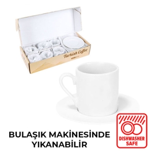 - Sublimasyon Porselen Beyaz Kahve Fincanı 6 'lı Set - İthal (1)  - Sublimasyon Porselen Beyaz Kahve Fincanı 6 'lı Set - İthal (1)
