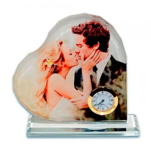 - Sublimasyon Beyaz Kristal Kalp Saatli Plaket 1013 (1)  - Sublimasyon Beyaz Kristal Kalp Saatli Plaket 1013 (1)