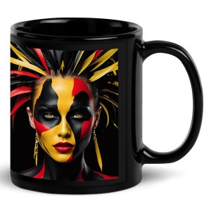 Sublimasyon Dekoratif Siyah Porselen Kupa (Beyaz Baskı Alanlı) - Kutulu - 4