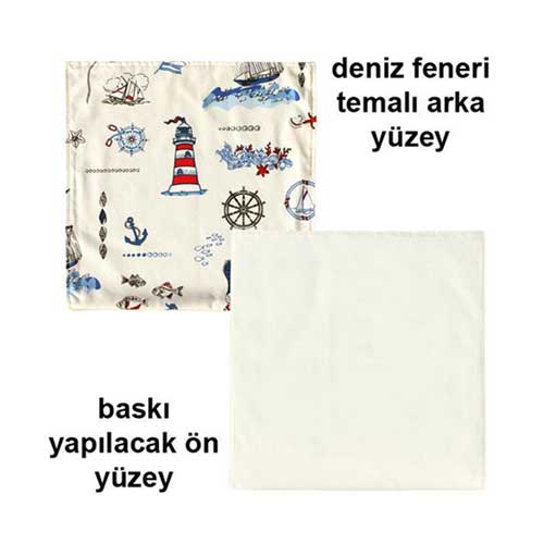 - Sublimasyon Deniz Feneri Figürlü Yastık  - Sublimasyon Deniz Feneri Figürlü Yastık