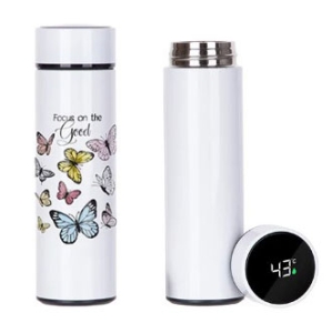 - Sublimasyon Dijital Göstergeli Çelik Termos 450 ml - Beyaz  - Sublimasyon Dijital Göstergeli Çelik Termos 450 ml - Beyaz