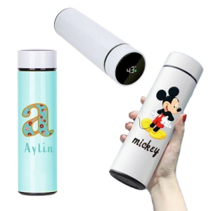 - Sublimasyon Dijital Göstergeli Çelik Termos 450 ml - Beyaz (1)  - Sublimasyon Dijital Göstergeli Çelik Termos 450 ml - Beyaz (1)