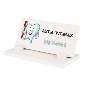 - Sublimasyon Doğal Taş Masa İsimliği 15 cm  - Sublimasyon Doğal Taş Masa İsimliği 15 cm