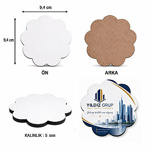Sublimasyon Eko. MDF Bardak Altlığı 5  mm - Papatya (1)