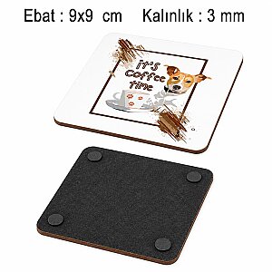 Sublimasyon Eko. MDF Bardak Altlığı 3 mm - Kare (1)