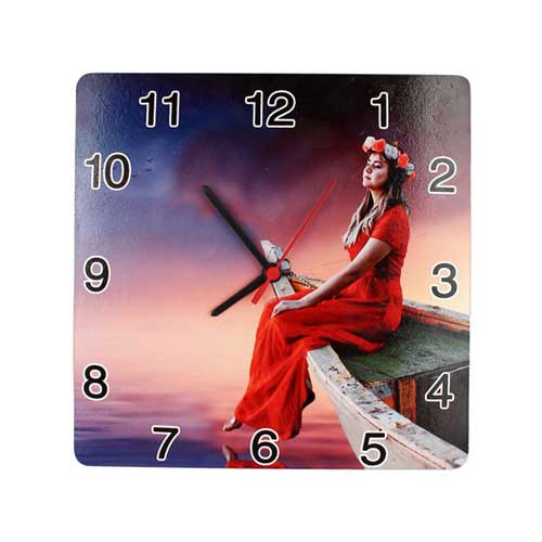 - Sublimasyon Eko.MDF Kare Saat 28x28 Cm  - Sublimasyon Eko.MDF Kare Saat 28x28 Cm