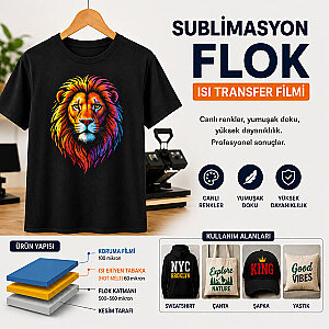 Sublimasyon Flok / Beyaz/ 44 cm x 1 metre (1)