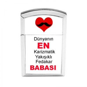 - Sublimasyon Gümüş Kapaklı Metal Çakmak - Tek Taraflı  - Sublimasyon Gümüş Kapaklı Metal Çakmak - Tek Taraflı