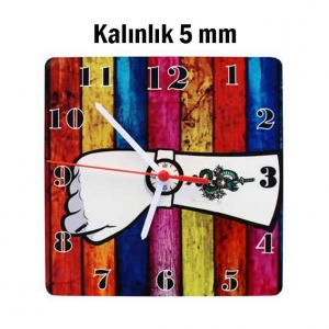 - Sublimasyon HDF Kare Saat 19x19 cm  - Sublimasyon HDF Kare Saat 19x19 cm