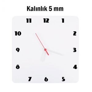 - Sublimasyon HDF Kare Saat 28x28 cm  - Sublimasyon HDF Kare Saat 28x28 cm