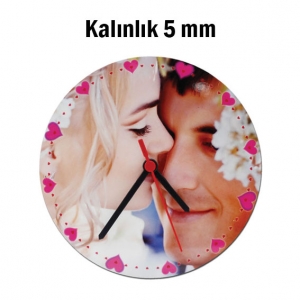 - Sublimasyon HDF Yuvarlak Saat 19 cm  - Sublimasyon HDF Yuvarlak Saat 19 cm