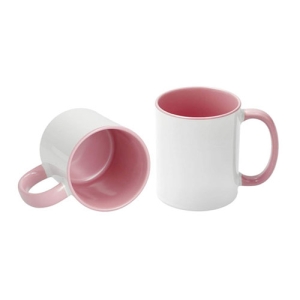 - Sublimasyon Porselen Sapı ve İçi Pembe Kupa - Kutulu  - Sublimasyon Porselen Sapı ve İçi Pembe Kupa - Kutulu
