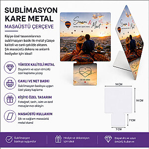 Sublimasyon Kare Metal Masaüstü Fotoğraf Çerçevesi   (1)