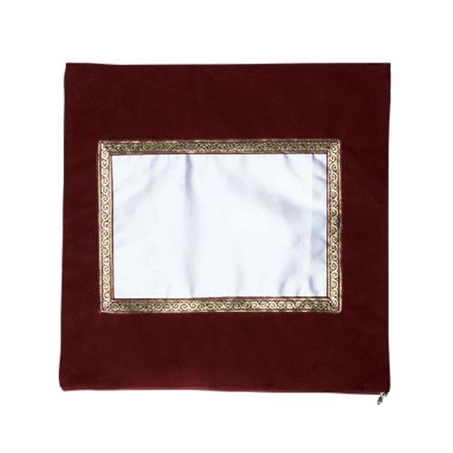 - Sublimasyon Kadife Kare Yastık - Bordo  - Sublimasyon Kadife Kare Yastık - Bordo