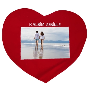- Sublimasyon Kırmızı Kalp Yastık - Kalbim Seninle  - Sublimasyon Kırmızı Kalp Yastık - Kalbim Seninle