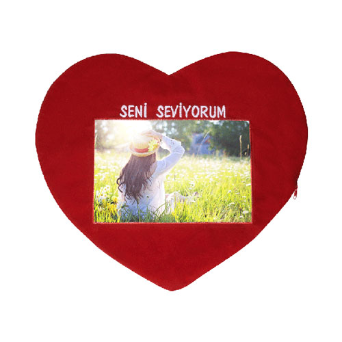- Sublimasyon Kırmızı Kalp Yastık Yatay - Seni Seviyorum (1)  - Sublimasyon Kırmızı Kalp Yastık Yatay - Seni Seviyorum (1)