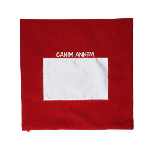 - Sublimasyon Kırmızı Kare Yastık - Canım Annem  - Sublimasyon Kırmızı Kare Yastık - Canım Annem