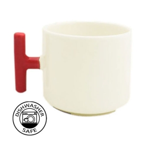 Sublimasyon Kırmızı Kulplu Seramik Latte Kupa - Kutulu - 3