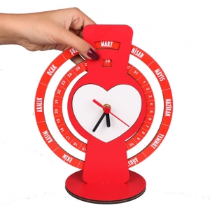 - Sublimasyon Sonsuz Takvim Saat 25 cm - Kırmızı (1)  - Sublimasyon Sonsuz Takvim Saat 25 cm - Kırmızı (1)