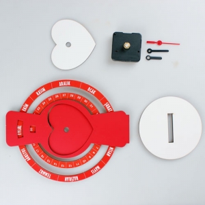 Sublimasyon Sonsuz Takvim Saat 25 cm - Kırmızı - 3