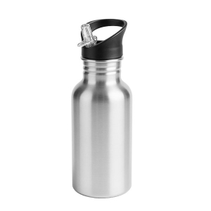 - Sublimasyon Kopçalı Pipetli Gümüş Matara 600 ml  - Sublimasyon Kopçalı Pipetli Gümüş Matara 600 ml