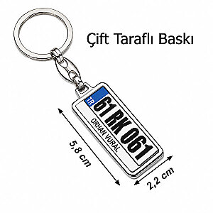 Sublimasyon Gümüş Krom Anahtarlık-Çift Taraflı - 3