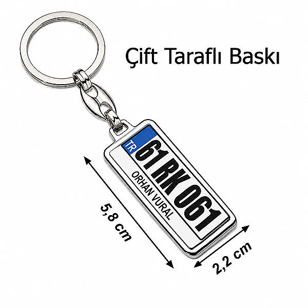 Sublimasyon Gümüş Krom Anahtarlık-Çift Taraflı - 3