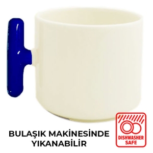 Sublimasyon Lacivert Kulplu Seramik Latte Kupa - Kutulu - 3