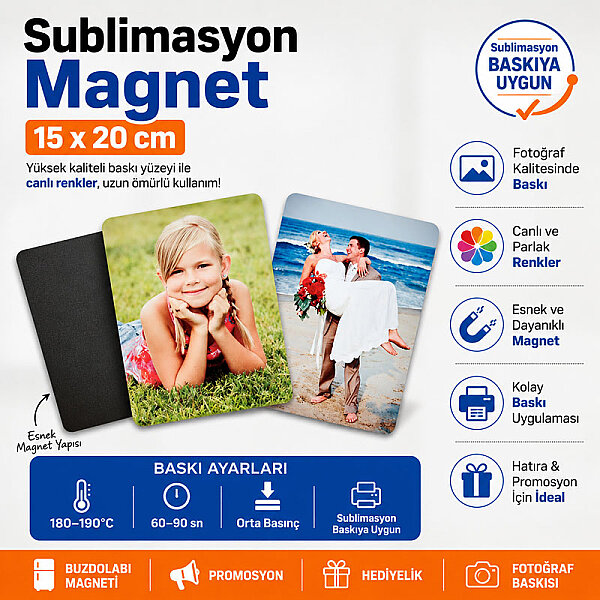Sublimasyon Magnet 14,4x19,3 cm - 2