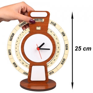 - Sublimasyon Maya Takvimli Saat 25 cm -Ceviz  - Sublimasyon Maya Takvimli Saat 25 cm -Ceviz