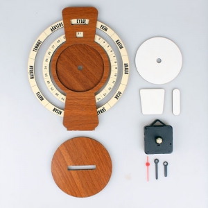 Sublimasyon Maya Takvimli Saat 25 cm -Ceviz - 4