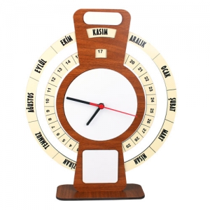 - Sublimasyon Sonsuz Takvim Saat 41 cm - Ceviz (1)  - Sublimasyon Sonsuz Takvim Saat 41 cm - Ceviz (1)