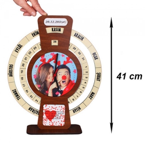 - Sublimasyon Sonsuz Takvim Saat 41 cm - Ceviz  - Sublimasyon Sonsuz Takvim Saat 41 cm - Ceviz