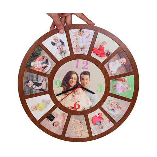 - Sublimasyon MDF Duvar Saati 12 Fotoğraflı 37 cm  - Sublimasyon MDF Duvar Saati 12 Fotoğraflı 37 cm