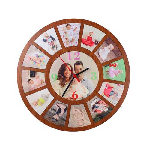 Sublimasyon MDF Duvar Saati 12 Fotoğraflı 37 cm - 5