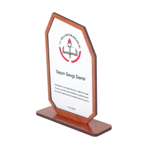 - Sublimasyon Metal Baskılı Kahverengi Ahşap Plaket  - Sublimasyon Metal Baskılı Kahverengi Ahşap Plaket