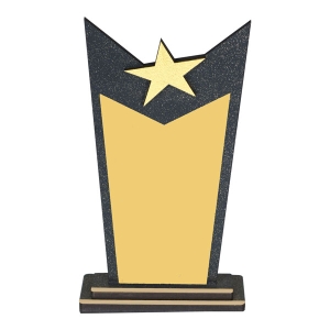 - Sublimasyon Metal Baskılı Simli Siyah Ahşap Plaket - Altın Metalli   - Sublimasyon Metal Baskılı Simli Siyah Ahşap Plaket - Altın Metalli