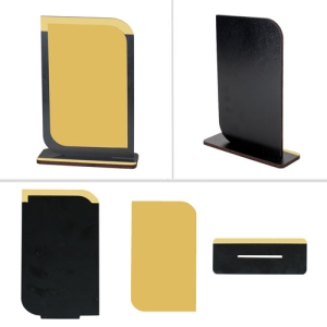 - Sublimasyon Metal Baskılı Siyah Ahşap Plaket - Altın Metalli (1)  - Sublimasyon Metal Baskılı Siyah Ahşap Plaket - Altın Metalli (1)