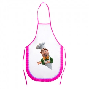 - Sublimasyon Mutfak Önlüğü - Pembe Fırfırlı (1)  - Sublimasyon Mutfak Önlüğü - Pembe Fırfırlı (1)