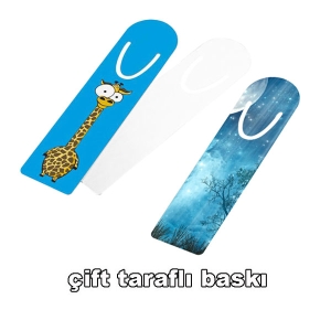  - Sublimasyon Geçmeli Beyaz Metal Kitap Ayracı - Çift Taraflı 