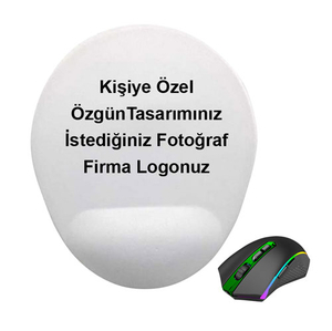 - Sublimasyon Oval Mouse Pad - Bilek Destekli  - Sublimasyon Oval Mouse Pad - Bilek Destekli