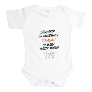 - Pamuk Polyester Kısa Kollu Beyaz Bebek Zıbını (Unisex)  - Pamuk Polyester Kısa Kollu Beyaz Bebek Zıbını (Unisex)