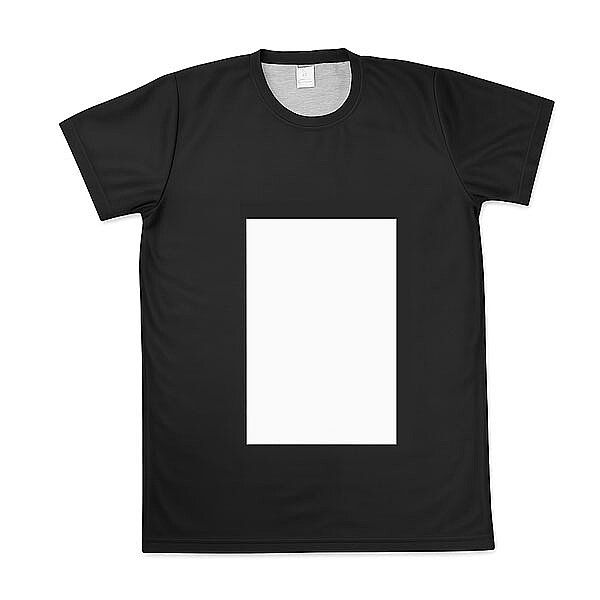 Sublimasyon Pamuk Polyester Siyah Tişört (Beyaz Baskı Alanlı) - 1