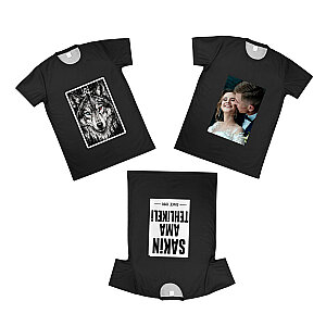 Sublimasyon Pamuk Polyester Siyah Tişört (Beyaz Baskı Alanlı) - 3