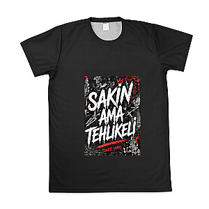 Sublimasyon Pamuk Polyester Siyah Tişört (Beyaz Baskı Alanlı) (1)