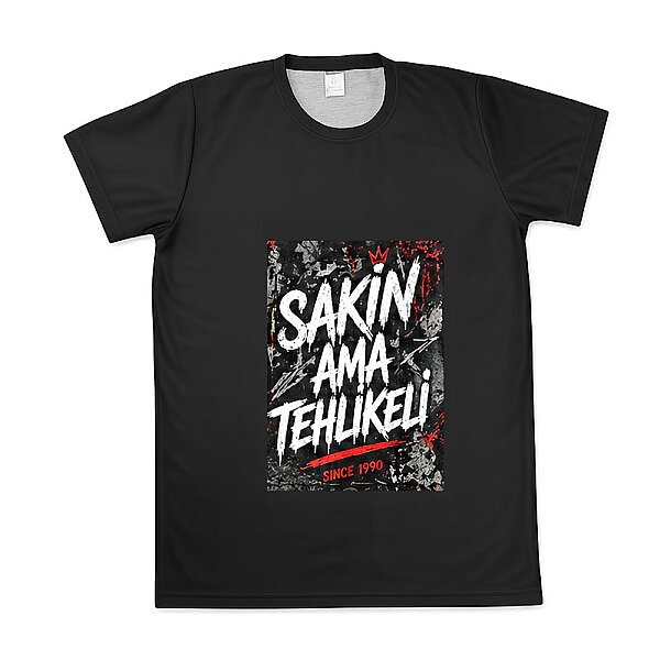 Sublimasyon Pamuk Polyester Siyah Tişört (Beyaz Baskı Alanlı) - 2